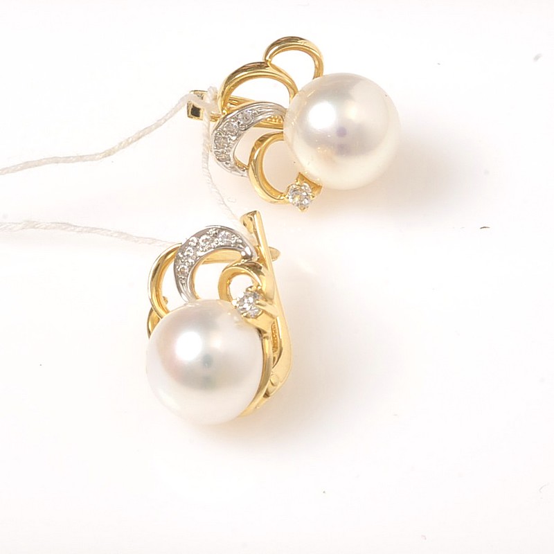 Серьги 2351157 жемч. (Au 585)